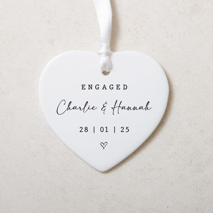 NEW! Personalised engaged heart ornament