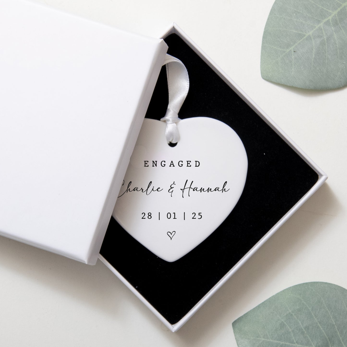 NEW! Personalised engaged heart ornament