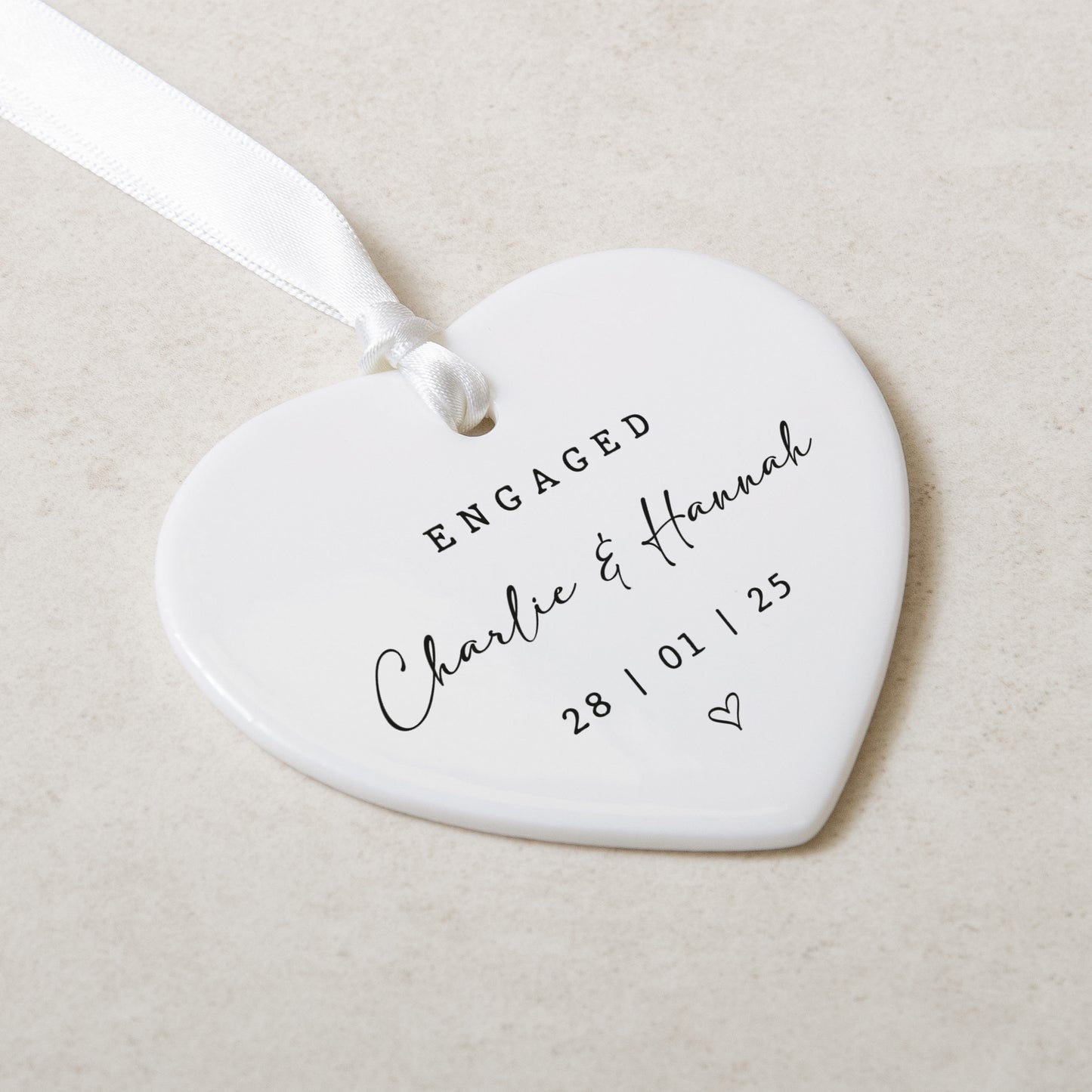 NEW! Personalised engaged heart ornament