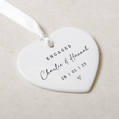 NEW! Personalised engaged heart ornament