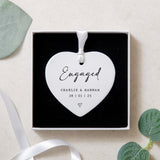 NEW! Personalised engagement love heart ornament