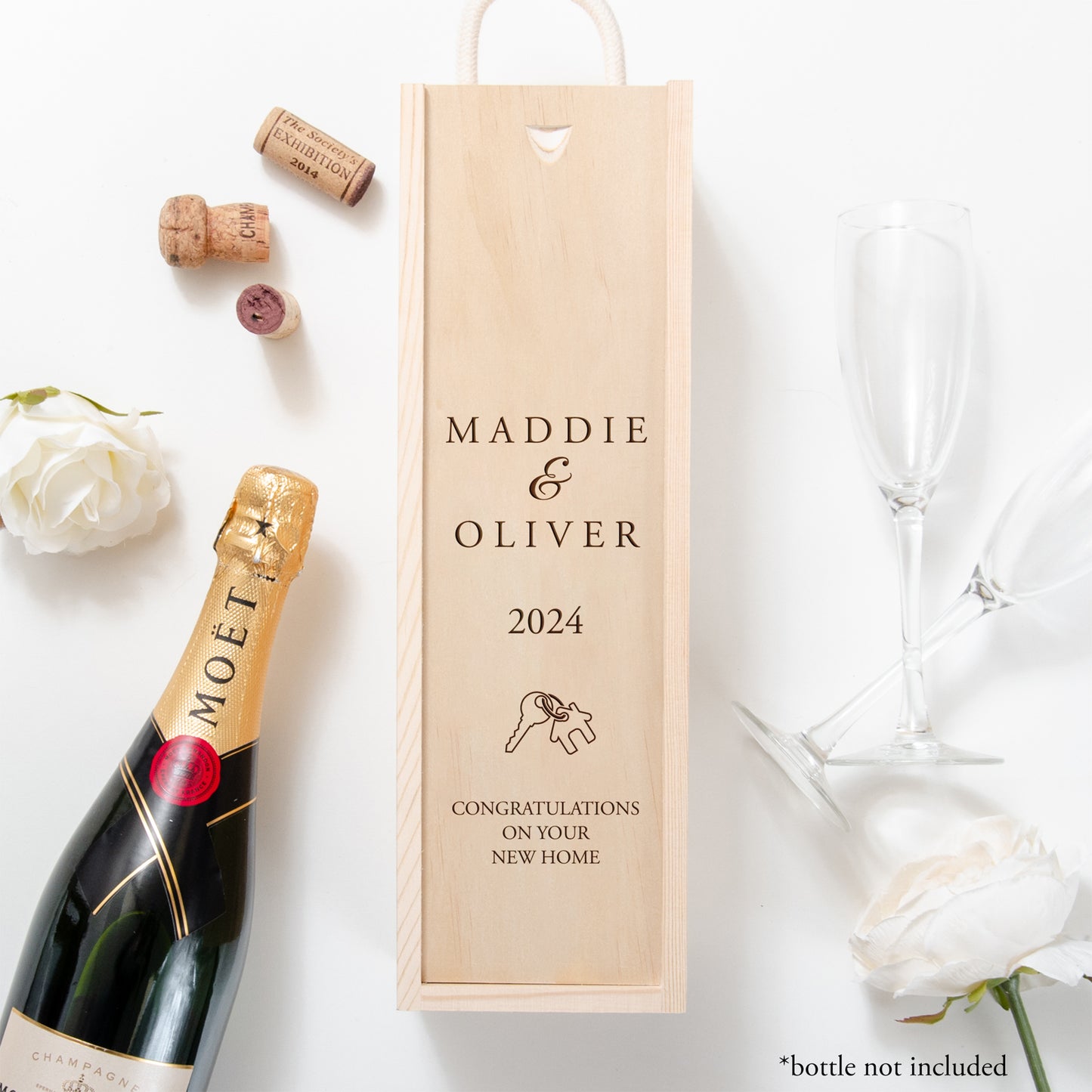 Personalised new home bottle box