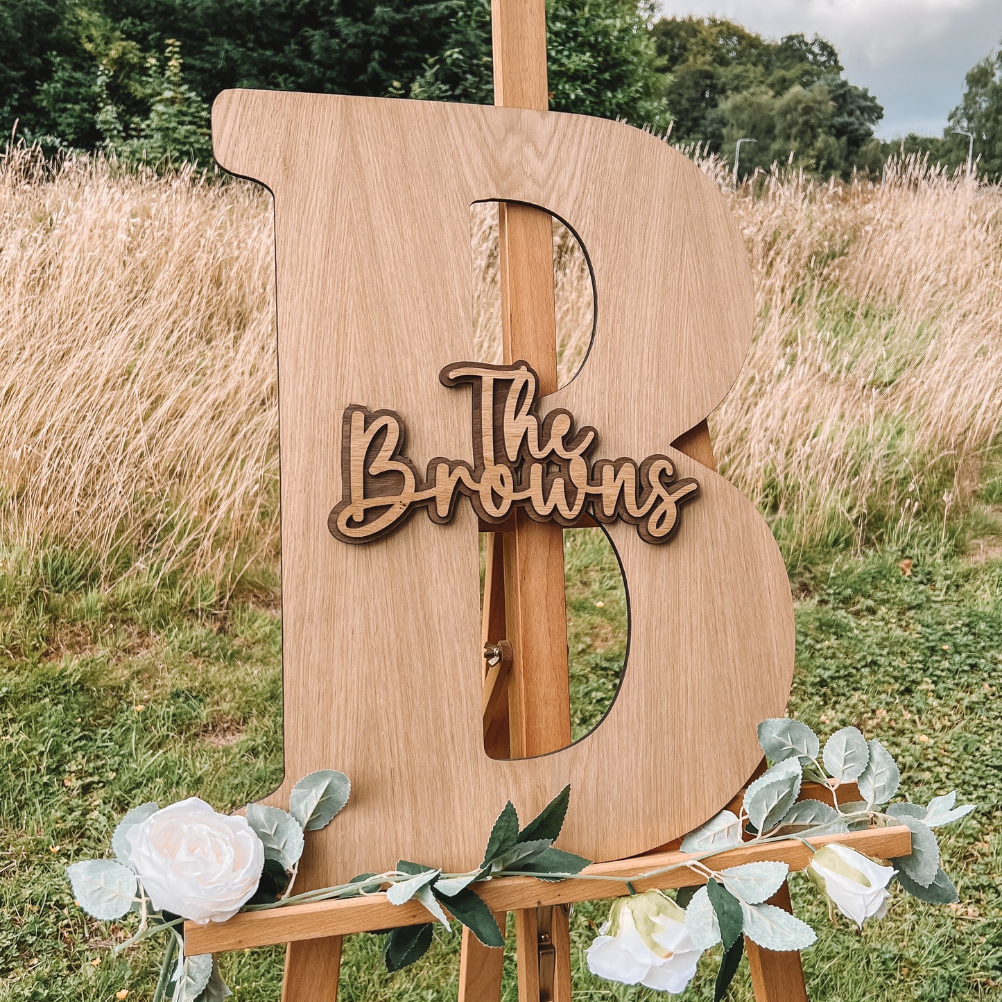 Wooden letter guest book sign