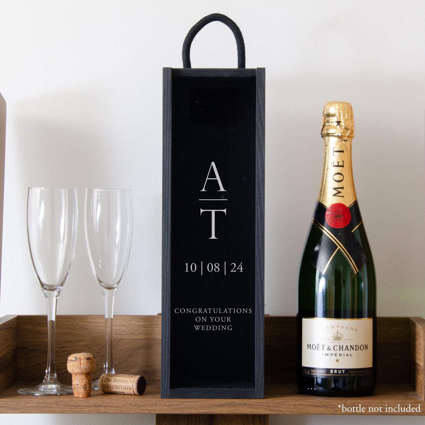 Personalised initials wedding bottle box