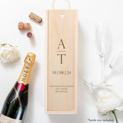 Personalised initials wedding bottle box