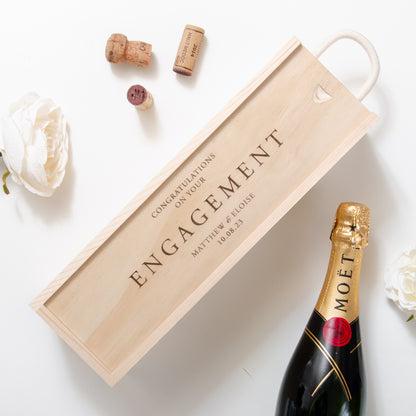 Personalised engagement bottle box - landscape