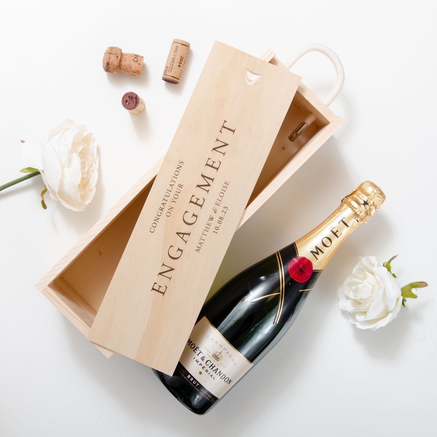 Personalised engagement bottle box - landscape