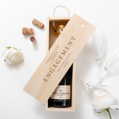 Personalised engagement bottle box - landscape