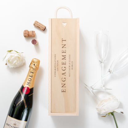 Personalised engagement bottle box - landscape