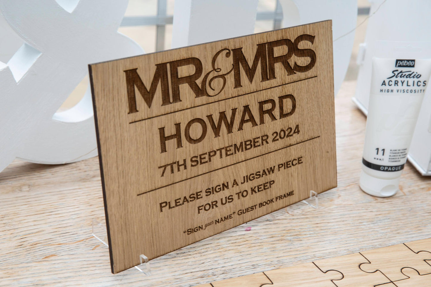 Jigsaw guest book frame