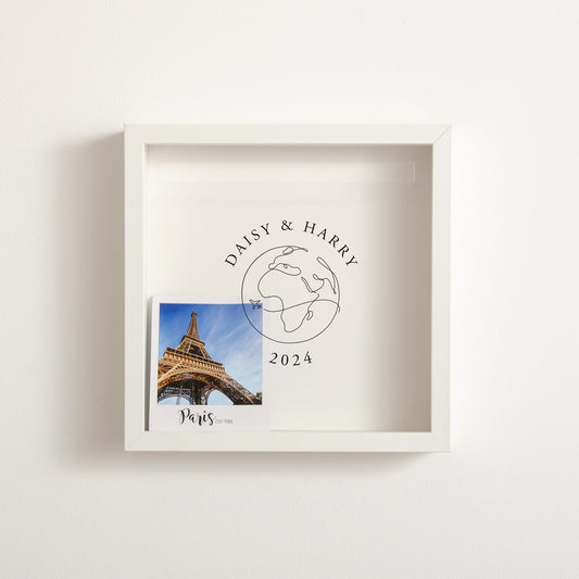 Globe travel memory box frame