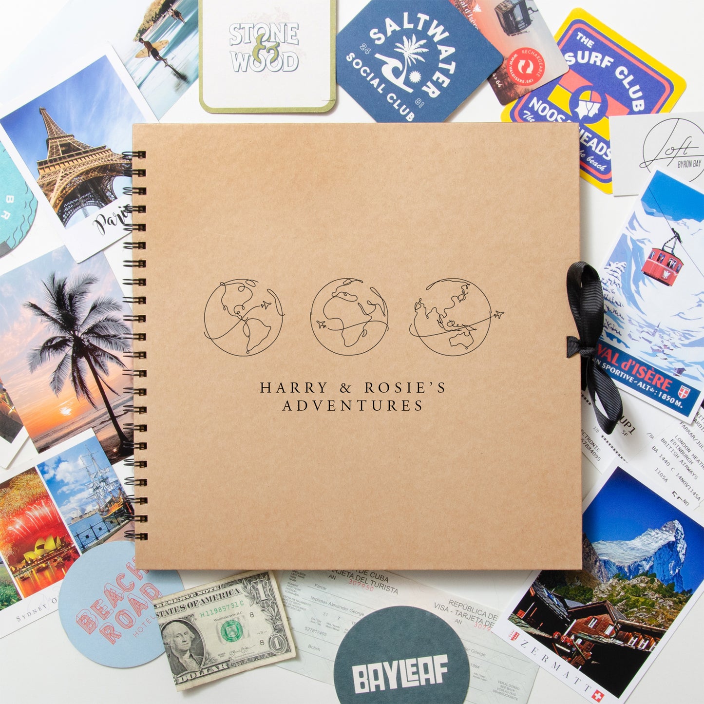 Adventures globe scrapbook