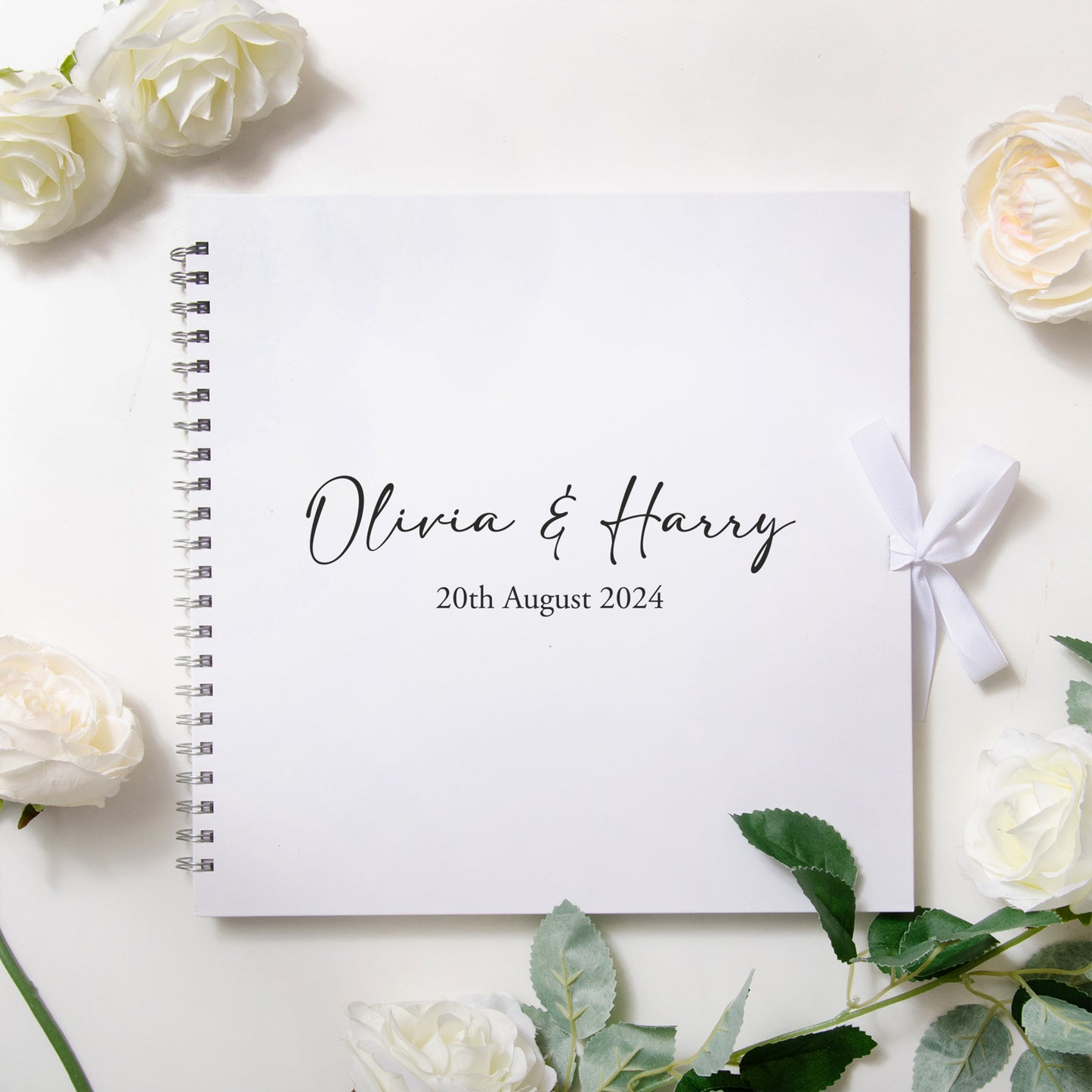 NEW! Personalised wedding white guest book