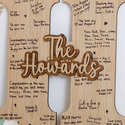 Wooden letter guest book sign