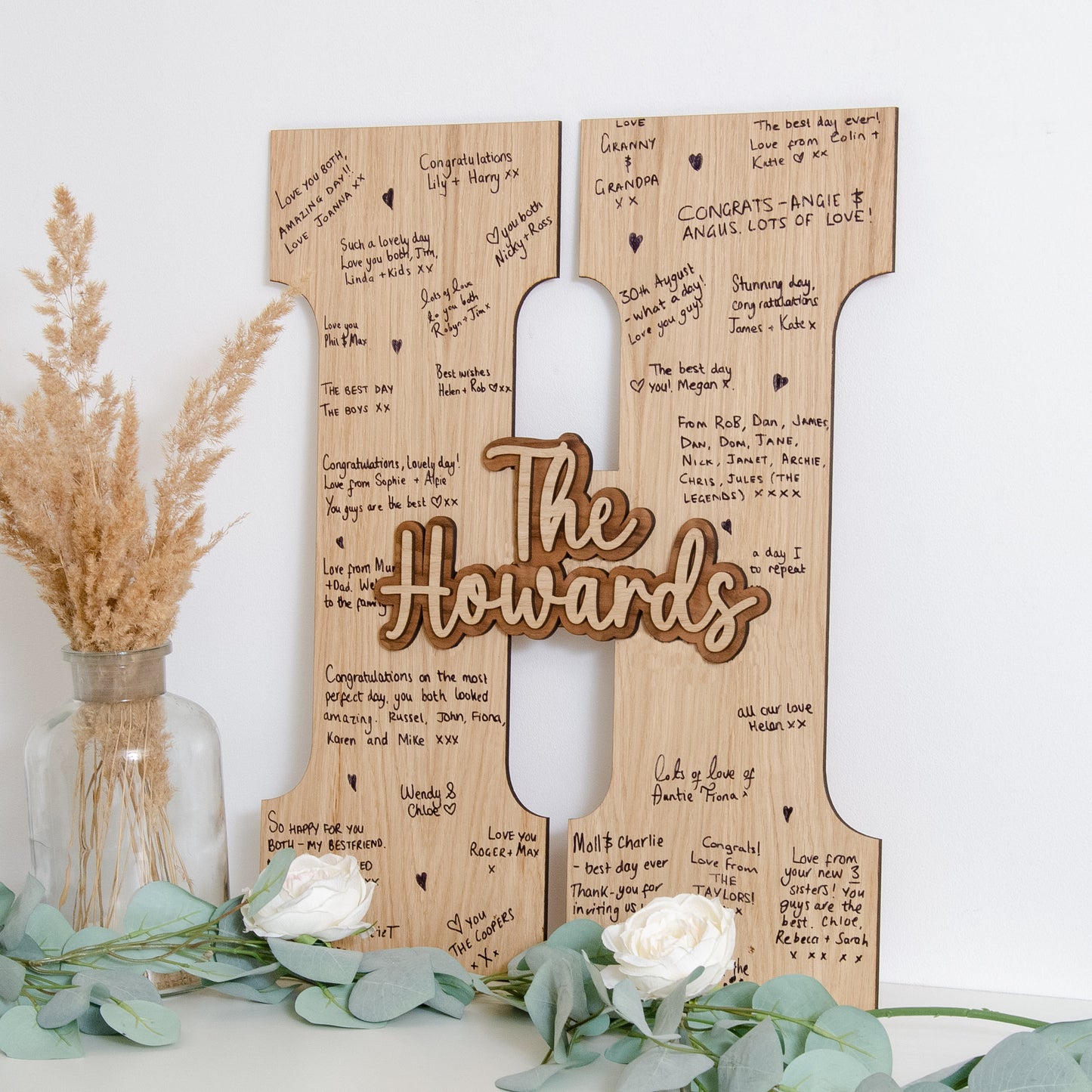 Wooden letter guest book sign