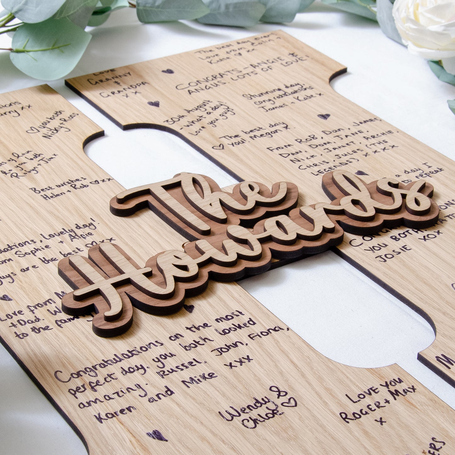 Wooden letter guest book sign