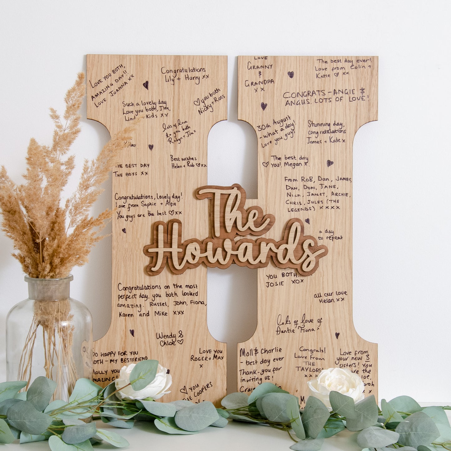 Wooden letter guest book sign