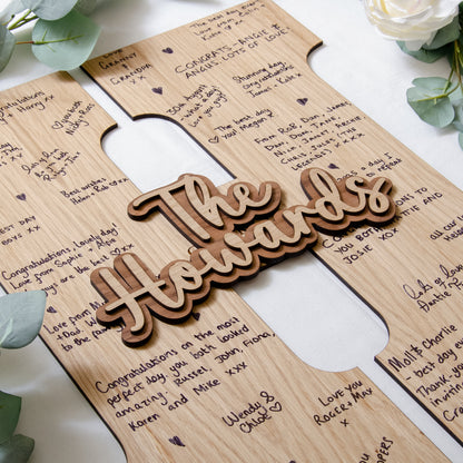 Wooden letter guest book sign