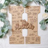 Wooden letter guest book sign