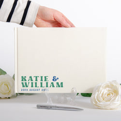 NEW! Personalised linen wedding guest book