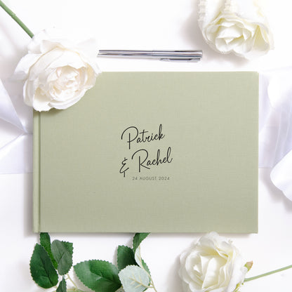 Personalised linen first names guest book