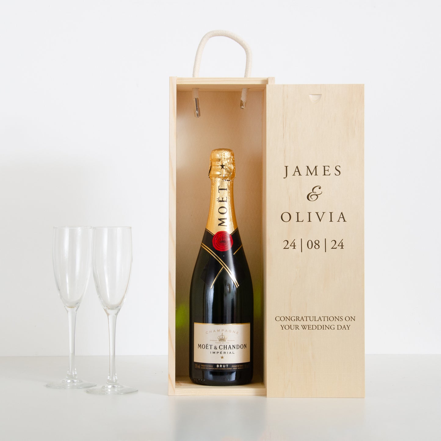 Personalised engagement magnum bottle box