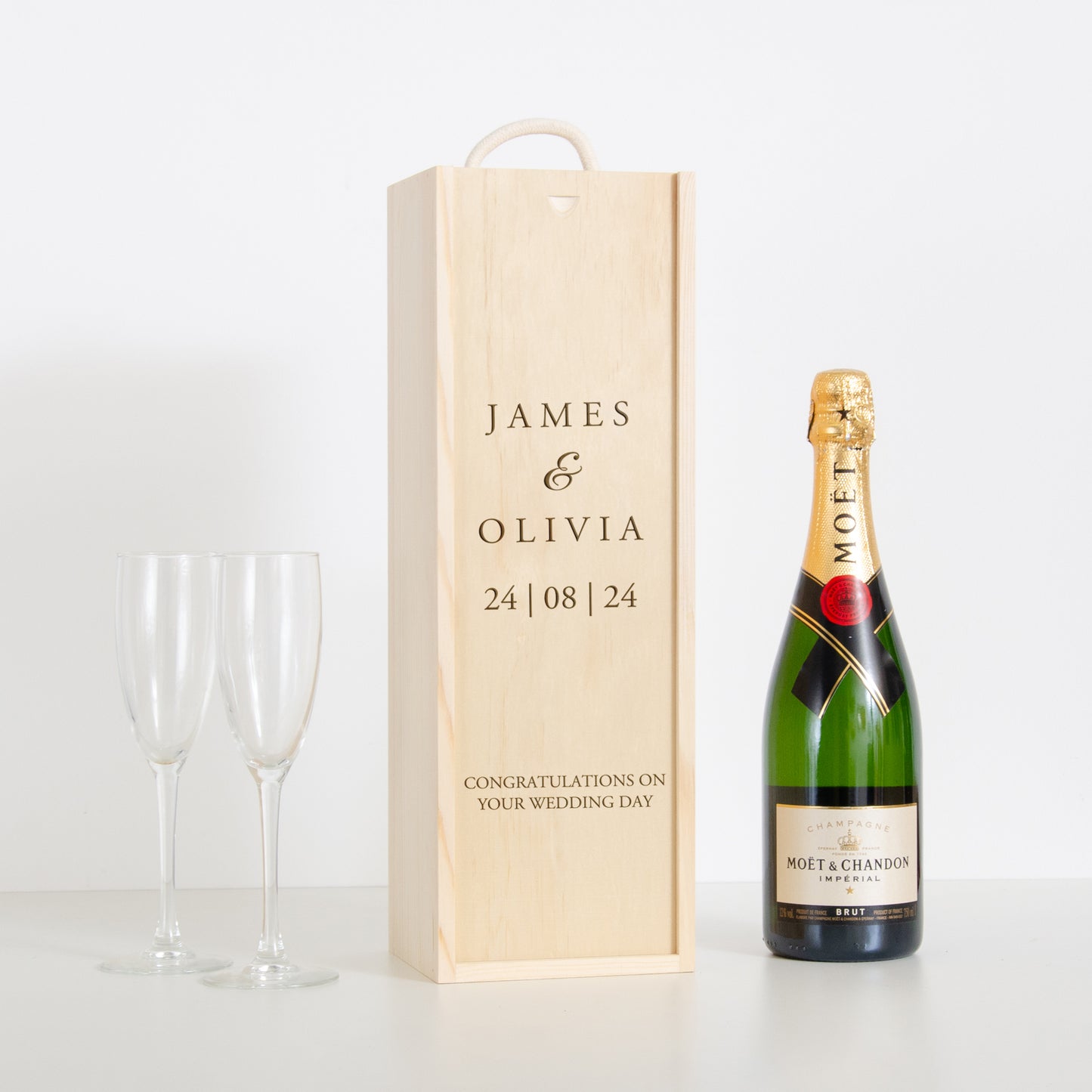 Personalised engagement magnum bottle box