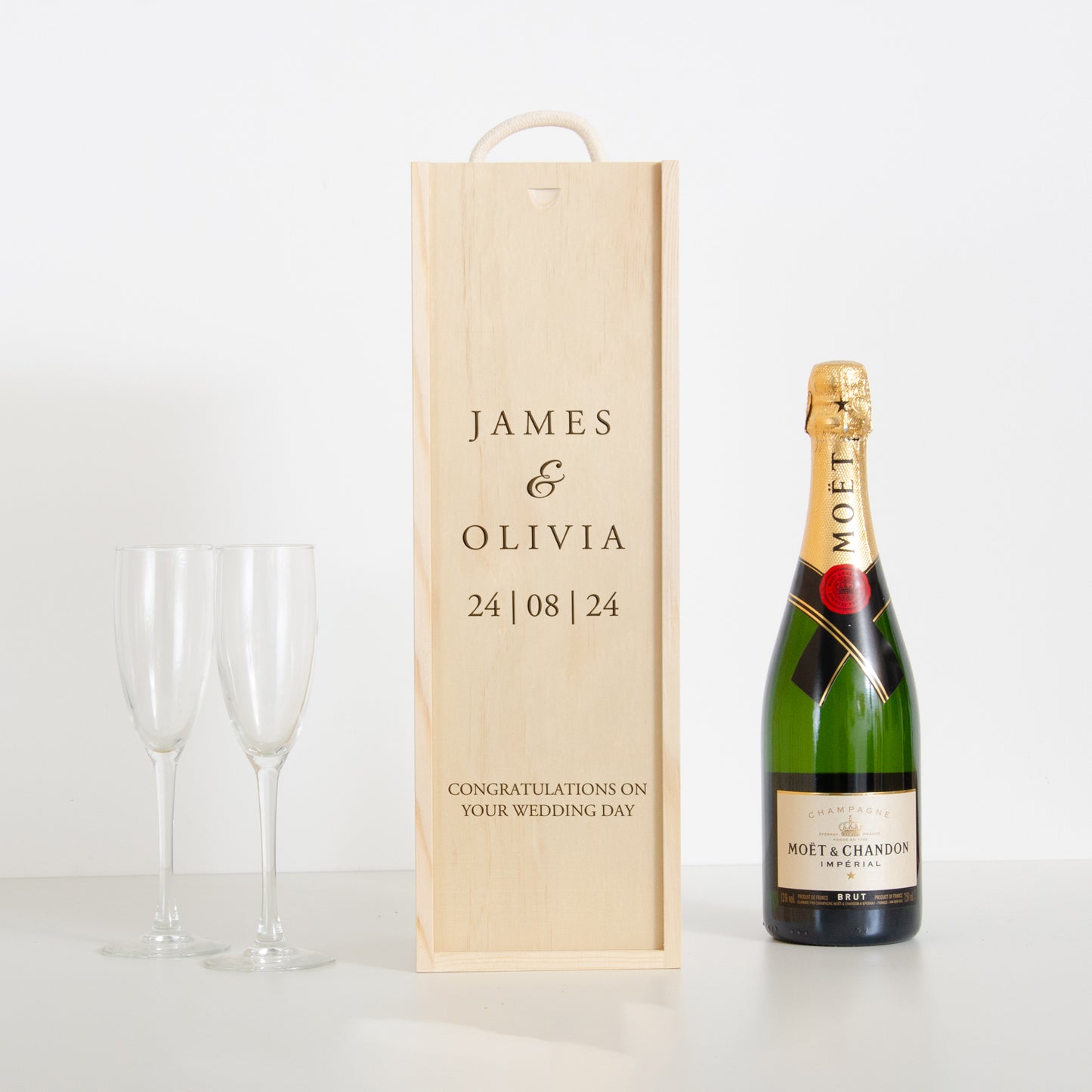 Personalised engagement magnum bottle box