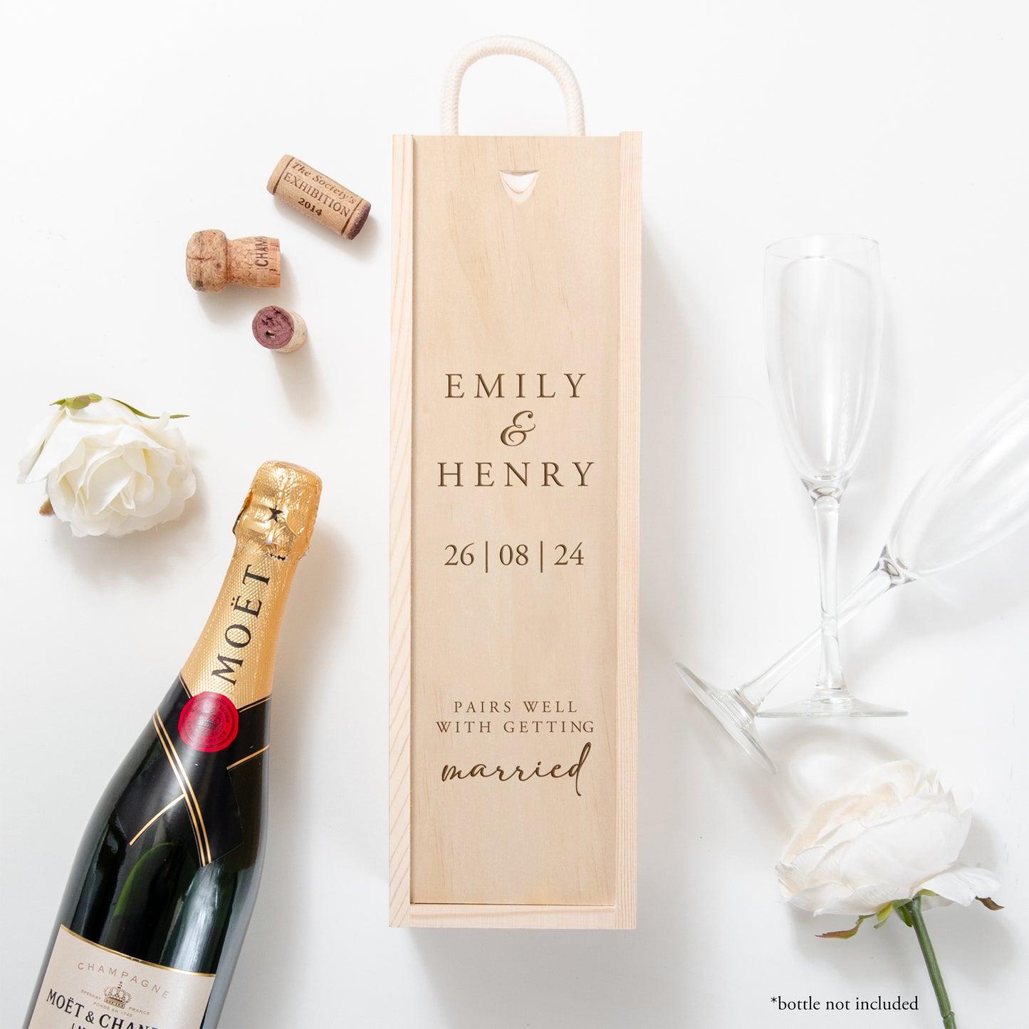 Personalised couple bottle box - pairs well with...