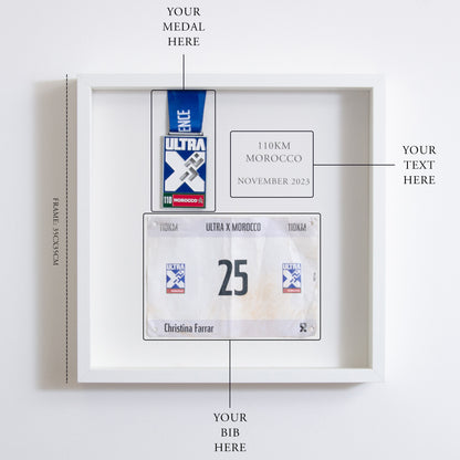 Personalised medal and bib display frame