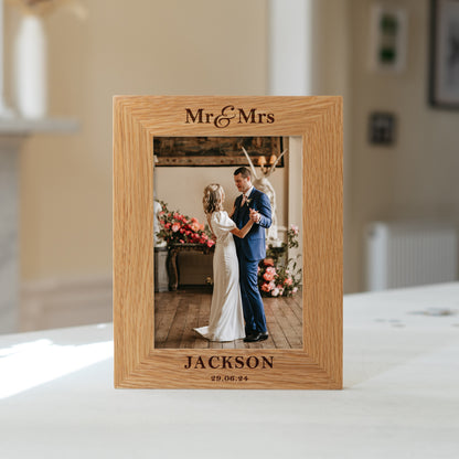 Oak wedding photo frame