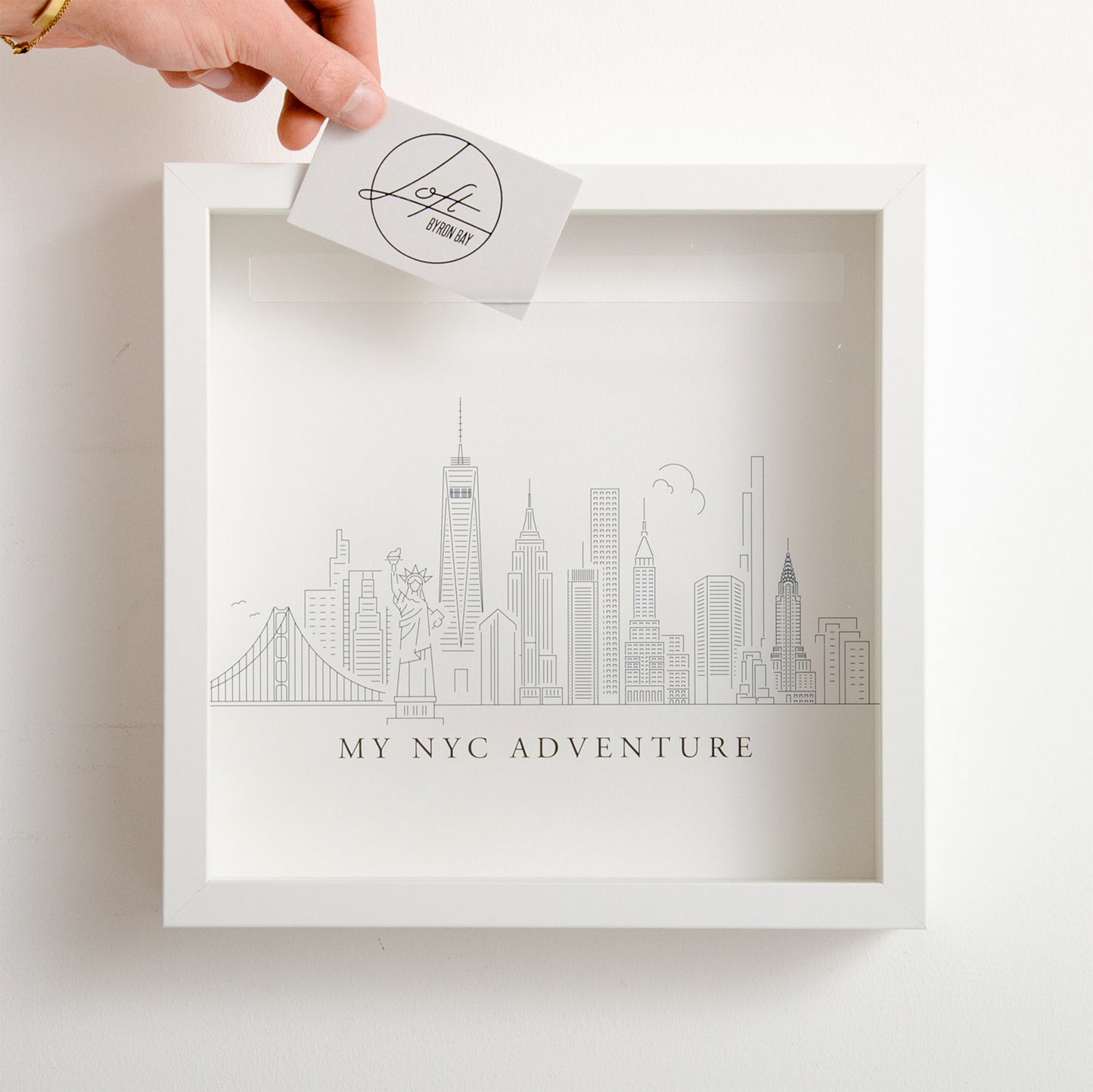 New York City skyline memory box frame