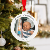 NEW! Personalised photo Christmas bauble decoration