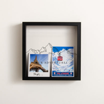 Mountains adventure travel memory box frame