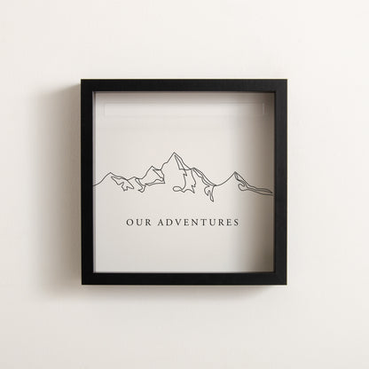 Mountains adventure travel memory box frame