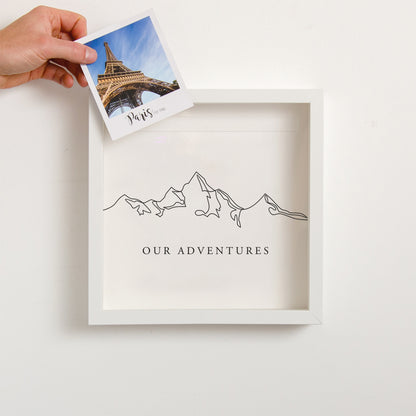 Mountains adventure travel memory box frame