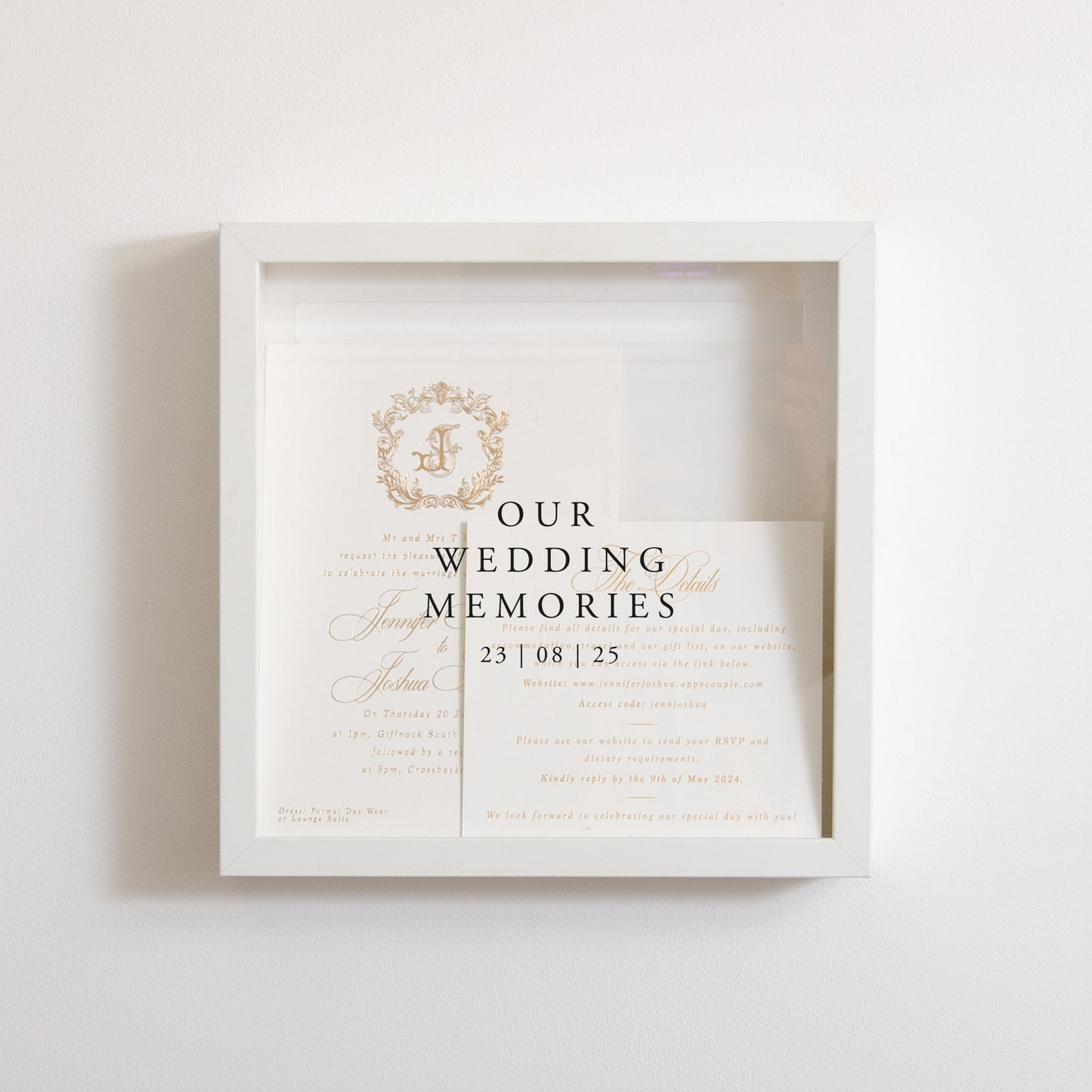 NEW! Wedding keepsake memory box frame