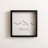 Mountains adventure travel memory box frame