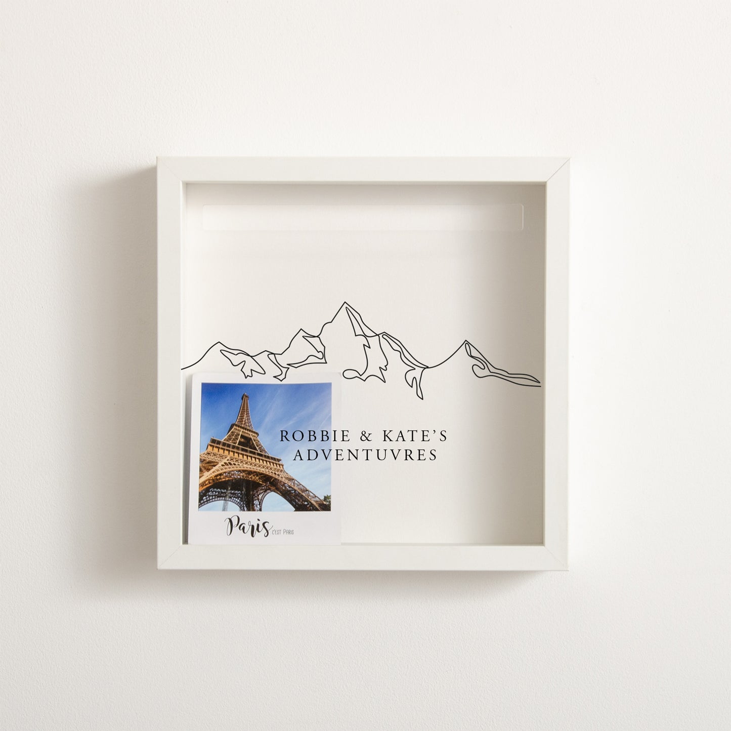 Mountains adventure travel memory box frame