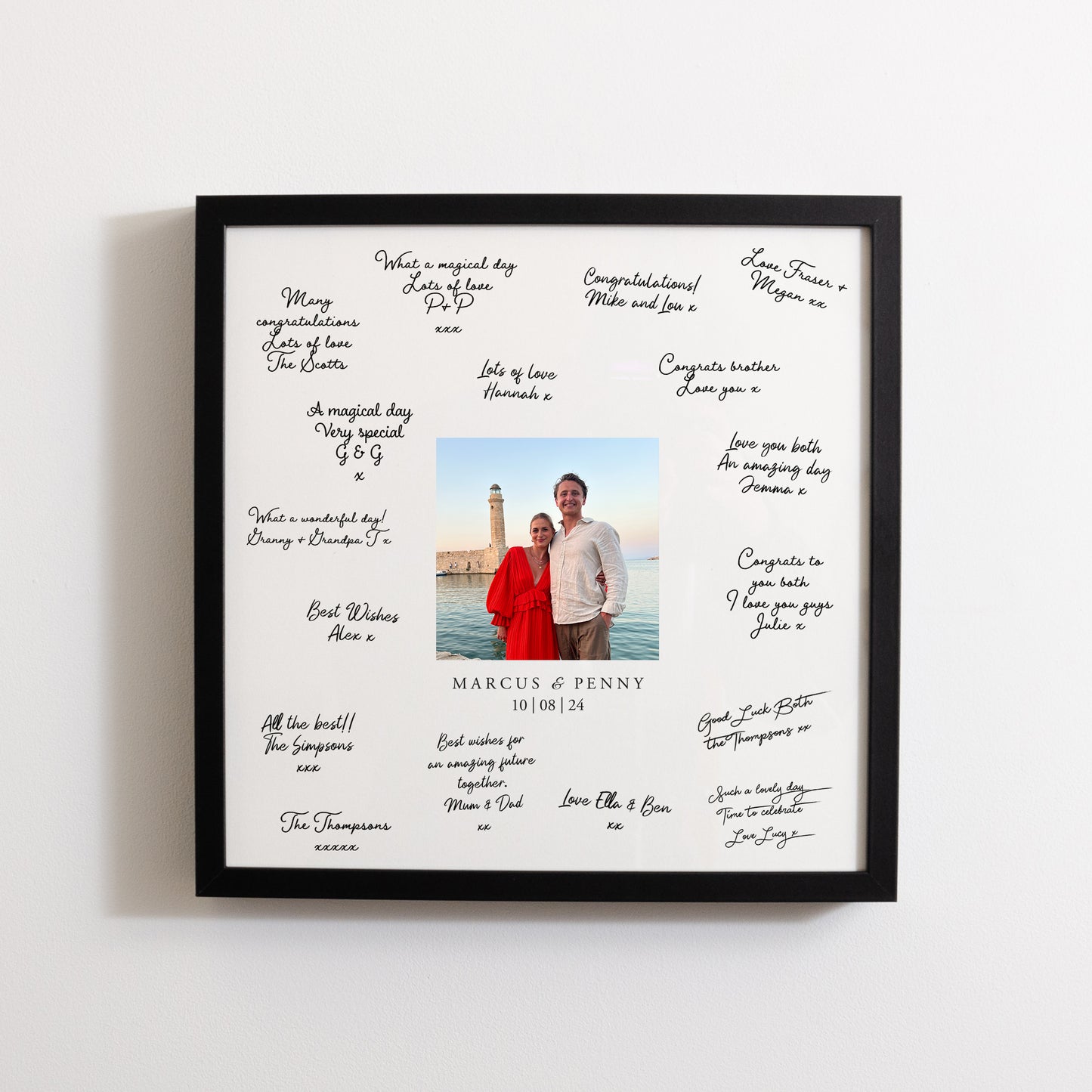 Wedding guest book photo frame