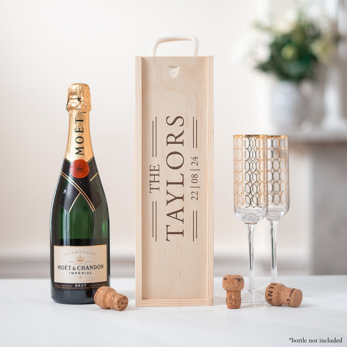 Personalised wedding surname bottle box