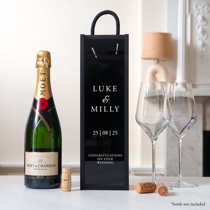 Personalised wedding bottle gift box