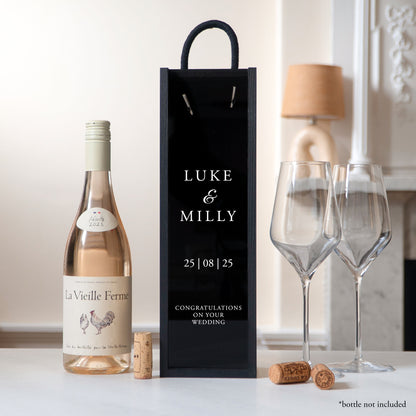 Personalised wedding bottle gift box