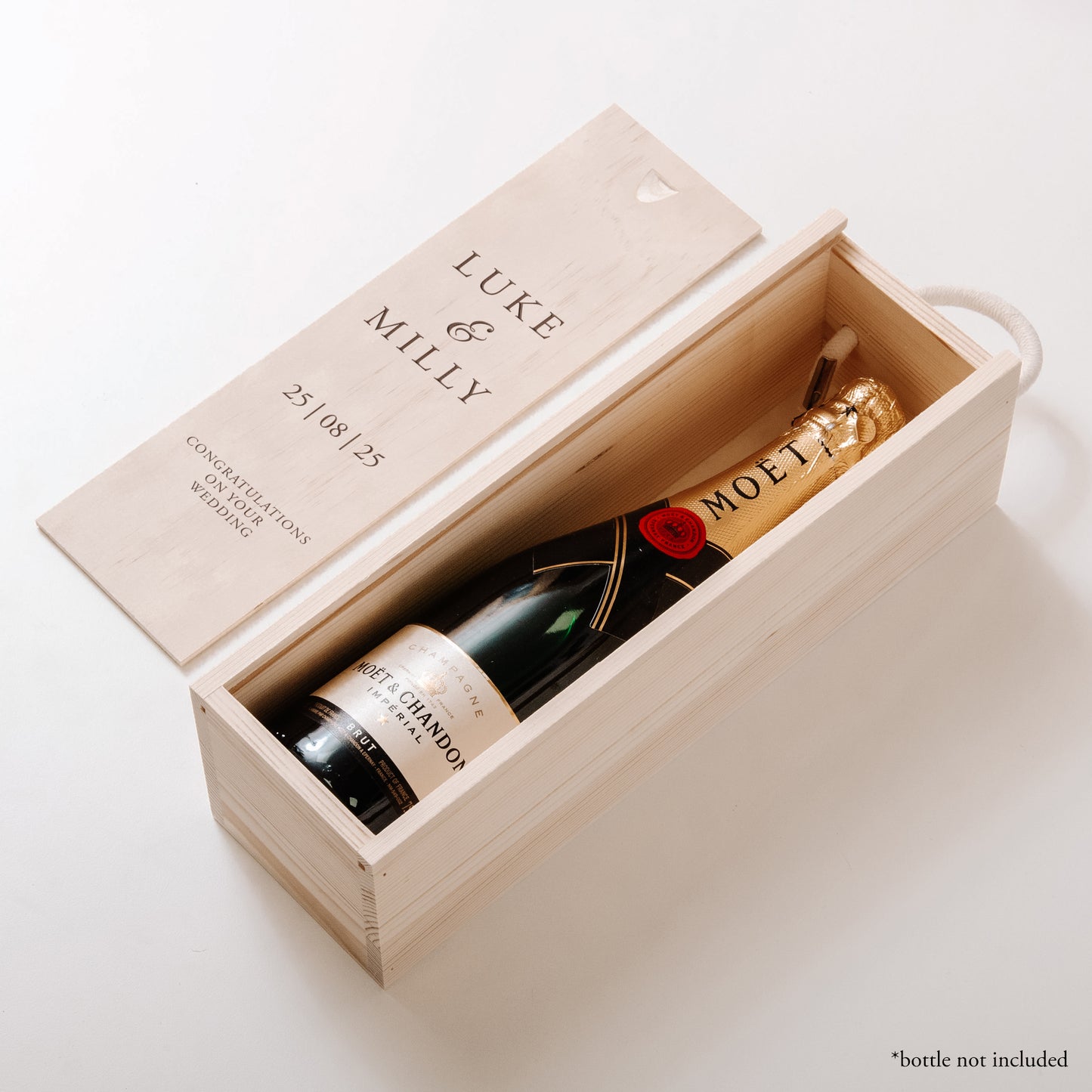 Personalised wedding bottle gift box