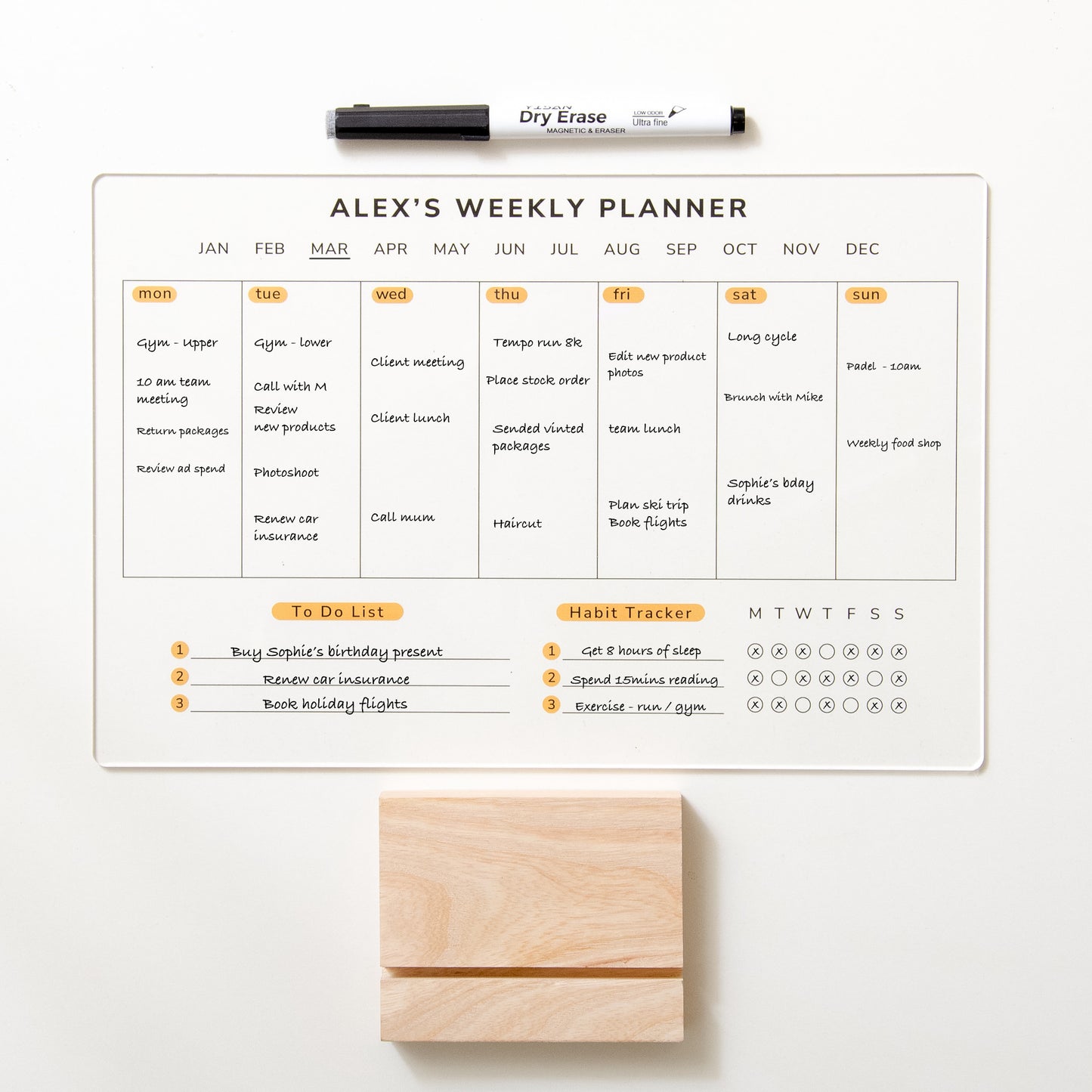 NEW! Weekly planner acrylic sign