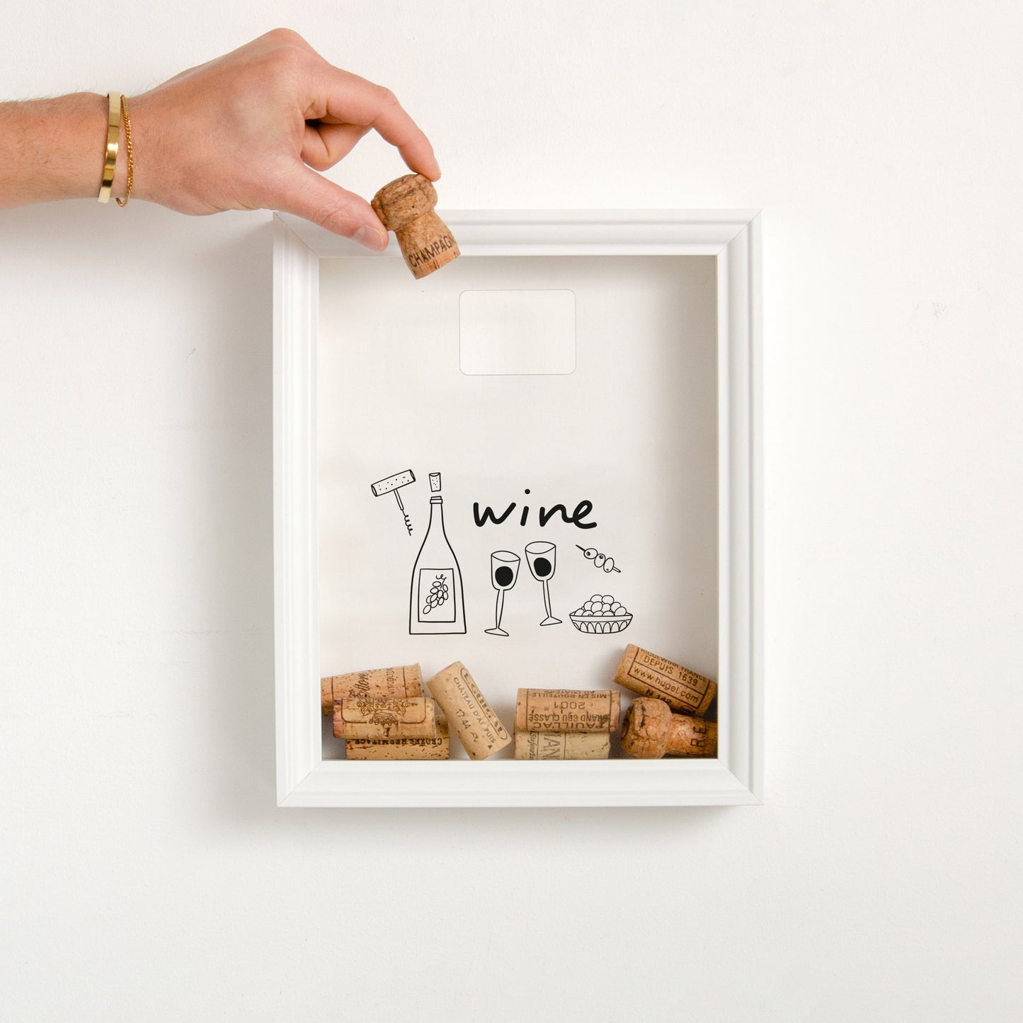 Wine cork collector frame