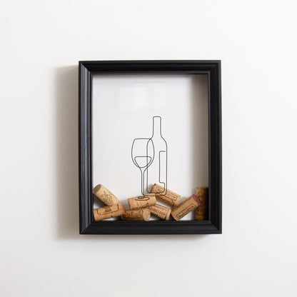 Wine bottle cork frame