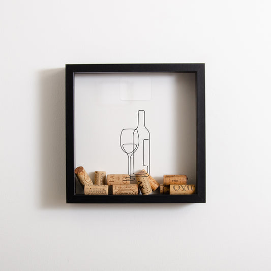 Wine bottle cork collector frame