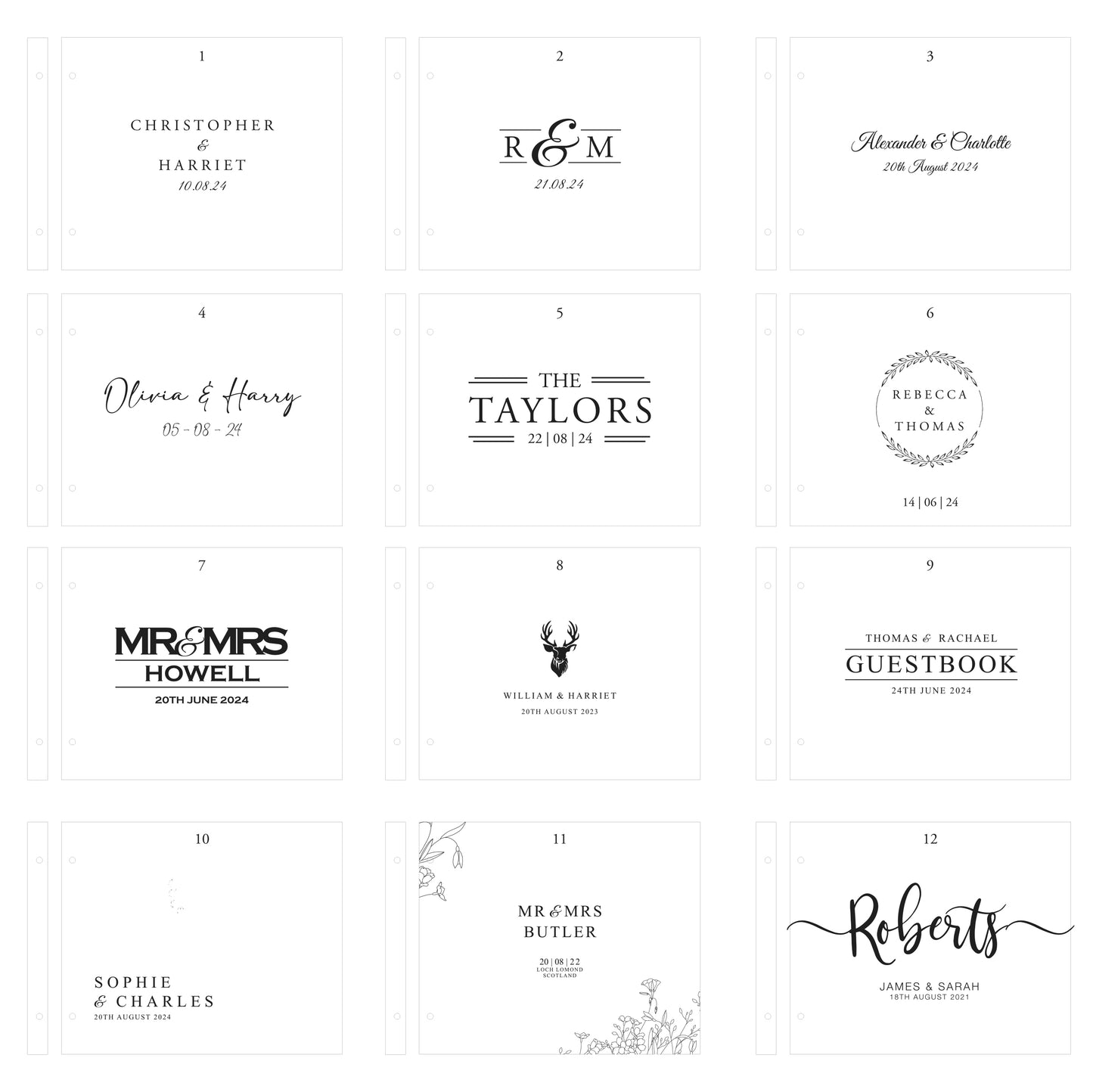 Personalised stag logo guest book