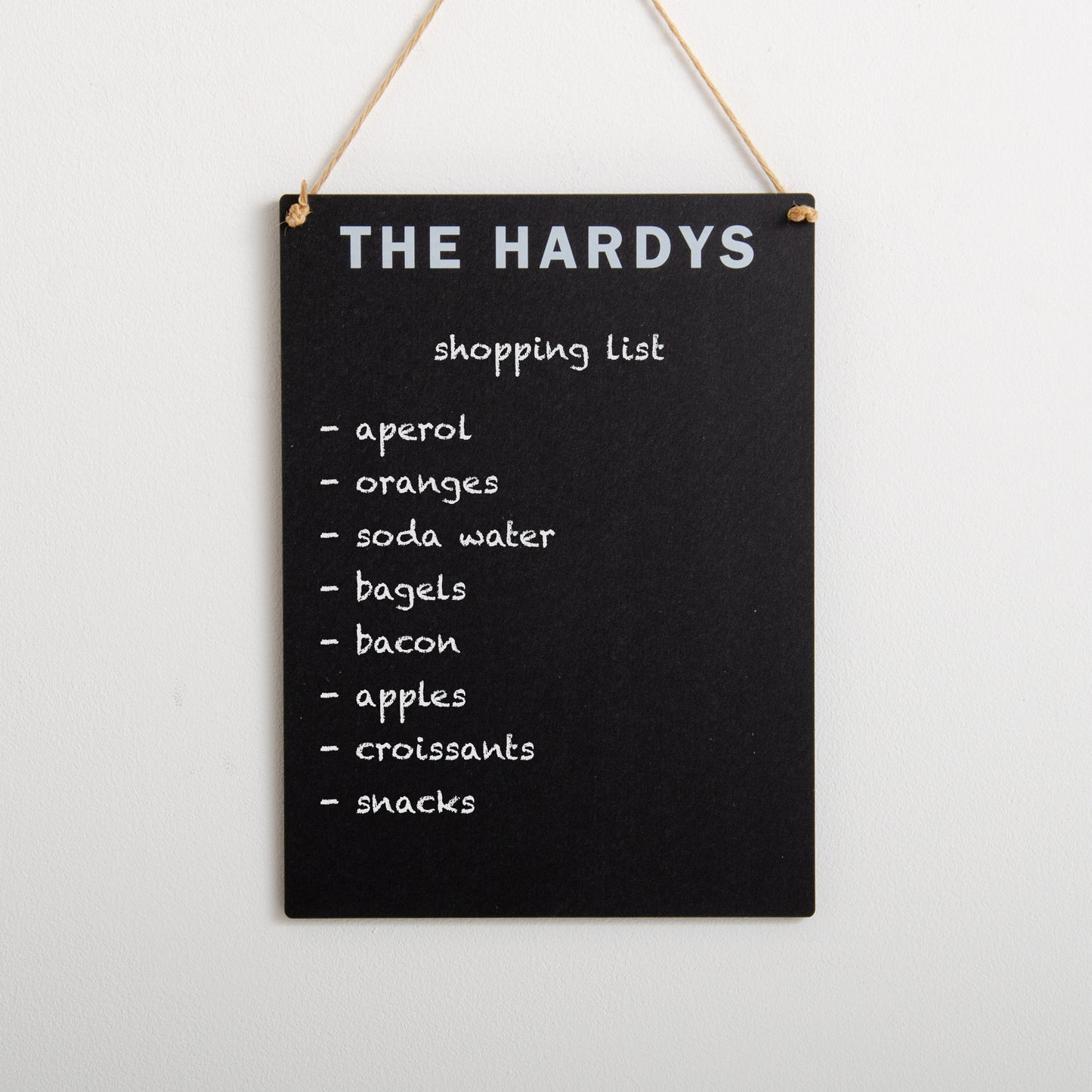 Personalised hanging chalkboard